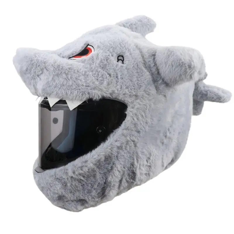 

Helmet Protection Headgear Cover Fluffy Plush Set For Motorcycle Full-Face Protective Case Motorbike Safety Shark Shape Accessor