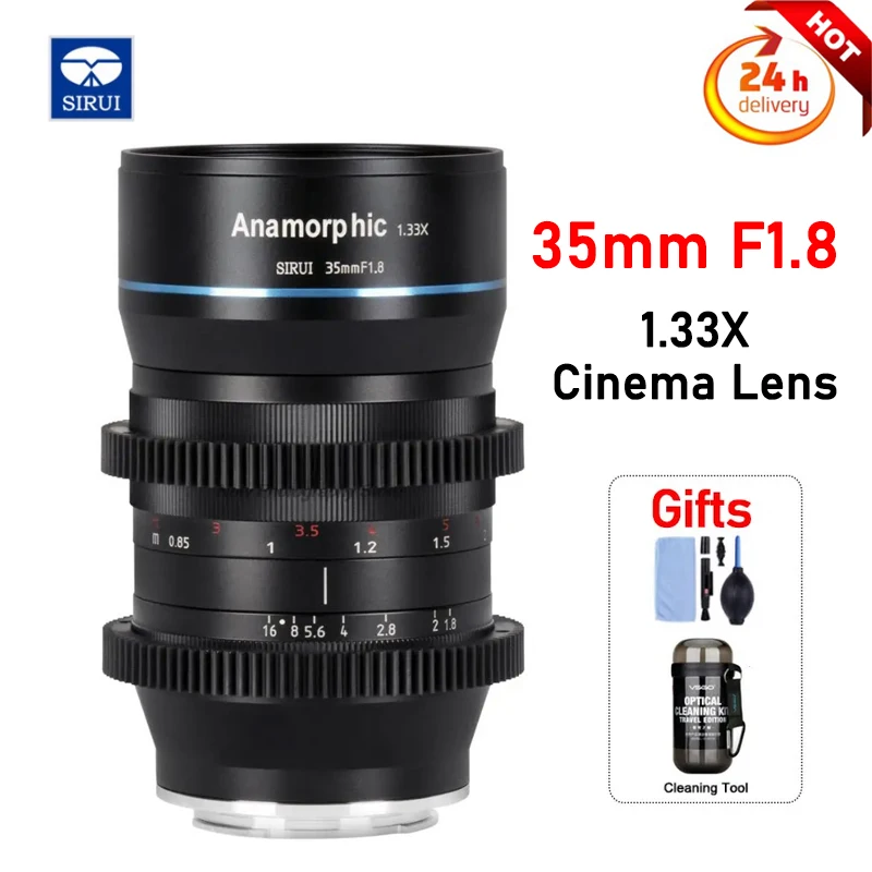 

SIRUI 35mm F1.8 1.33x Cinema Lens Anamorphic Lens for Nikon Z Sony E Canon RF/M Leica L Panasonic Olympus M43 Mount Camera