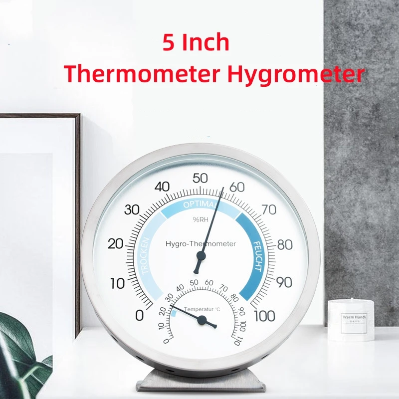 5 Inch Stainless Steel Sauna Thermometer Hygrometer Wall Hung Indoor Outdoor Sauna Room Temperature Humidity Tester Monitor
5 Inch Stainless Steel Sauna Thermometer Hygrometer Wall Hung Indoor Outdoor Sauna Room Temperature Humidity Tester Monitor