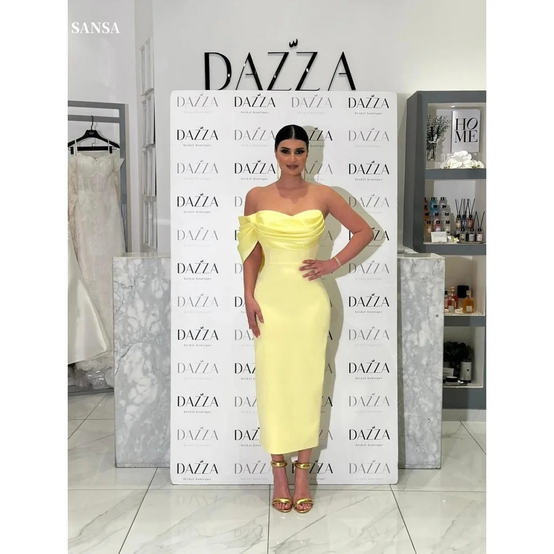 Sansa Yellow Off The Shoulder Shoulder Strapless Prom Dresses Backless فساتين للمناسبات الخاصة Ankle-Length vestidos de festa 8 S211f6638151f4ea6ad30333dfc43e425o