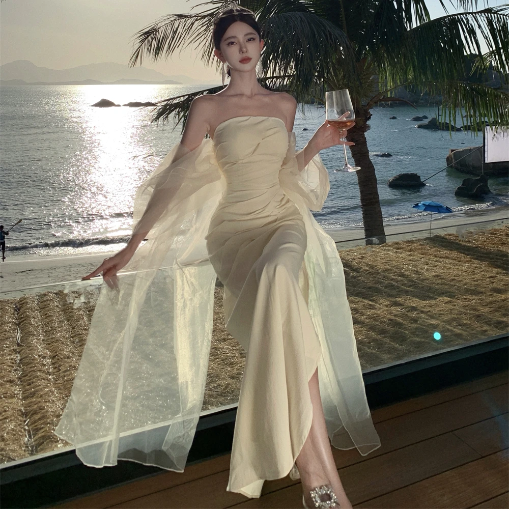 R-47 French light wedding dress, bride's outdoor travel shoot, long skirt, super fairy morning gown, high-end dress
R-47 French light wedding dress, bride's outdoor travel shoot, long skirt, super fairy morning gown, high-end dress