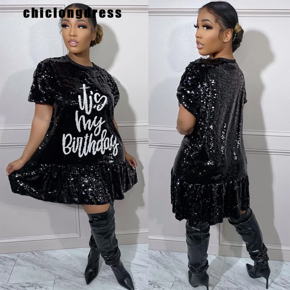 Autumn Fashion Sequin Birthday Dress Women Casual Round Neck Short Sleeved Ruffled Birthday Letter Party Sequin Dress Women
Autumn Fashion Sequin Birthday Dress Women Casual Round Neck Short Sleeved Ruffled Birthday Letter Party Sequin Dress Women