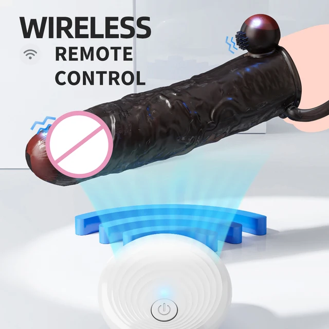 Gode vibrant réutilisable pour hommes, agrandissement du pénis, gode vibrant, manchon d'anneau de pénis, Sex Shop pour adultes, jouet sexuel pour couples 2