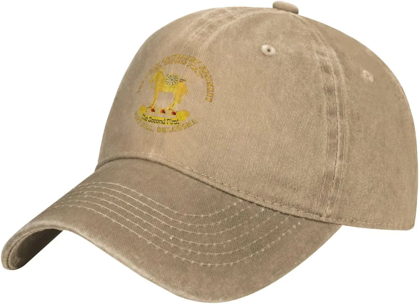 

2nd Field Artillery Regiment Cowboy Hats for Men Women, Adjustable Washed Baseball Cap