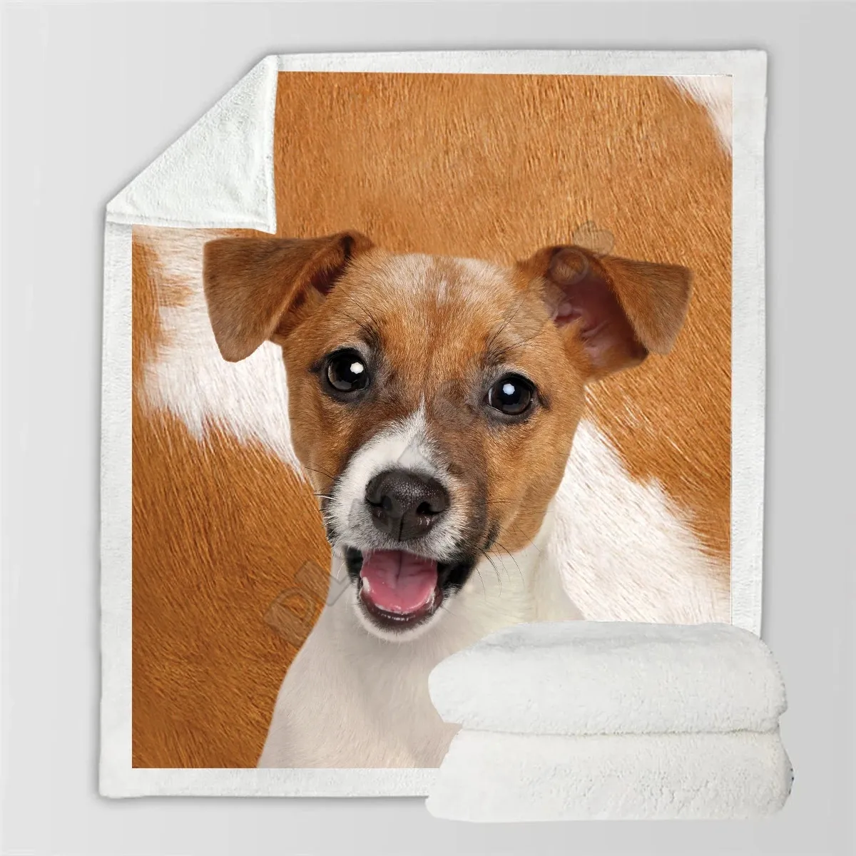 

Jack Russell Terrier Cozy Premium Fleece Blanket 3D All Over Printed Sherpa Blanket on Bed Home Textiles