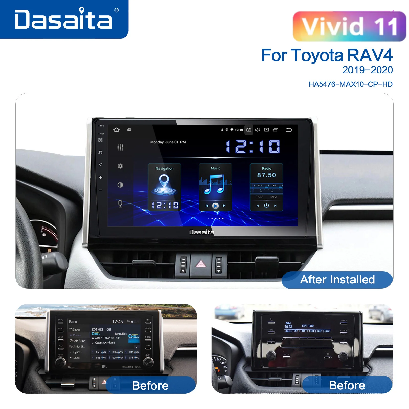 Dasaita 10.2" IPS Car Multimedia Android Vehicle for Toyota RAV4 Radio 2018 2019 TDA7850 GPS BT5.0 Car Stereo Stereo1280*720
Dasaita 10.2" IPS Car Multimedia Android Vehicle for Toyota RAV4 Radio 2018 2019 TDA7850 GPS BT5.0 Car Stereo Stereo1280*720