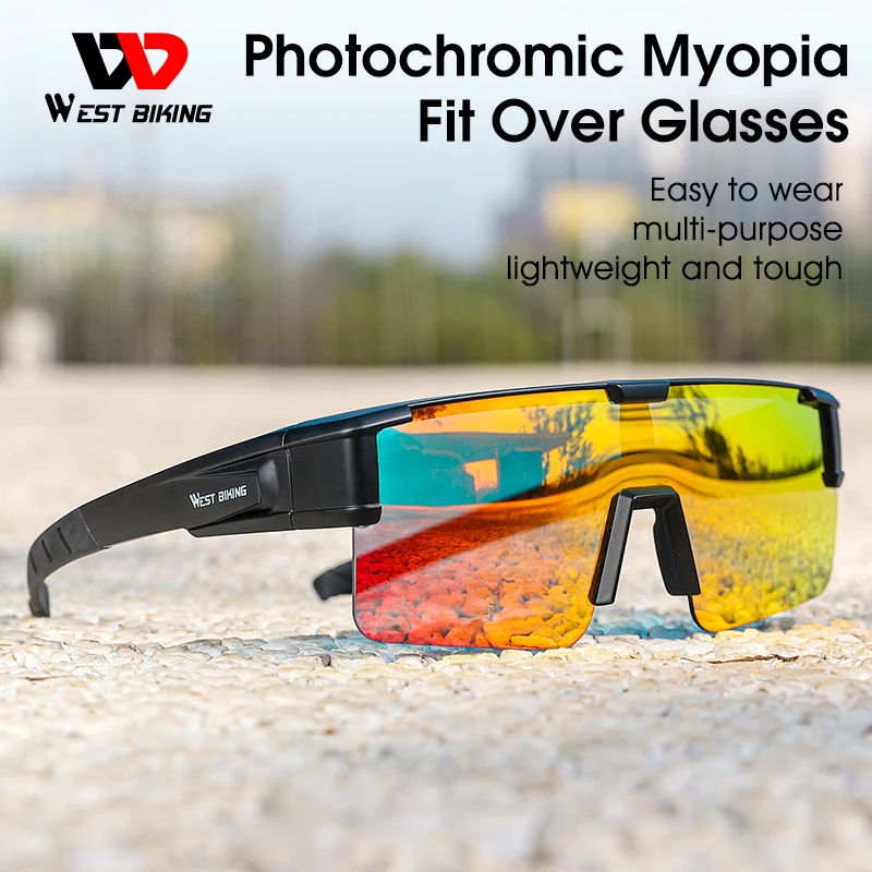 

WEST BIKING Cycling Glasses Photochromic MTB Road Bike Glasses UV400 Protection Sunglasses Sport Polarized Eyewear Goggles
