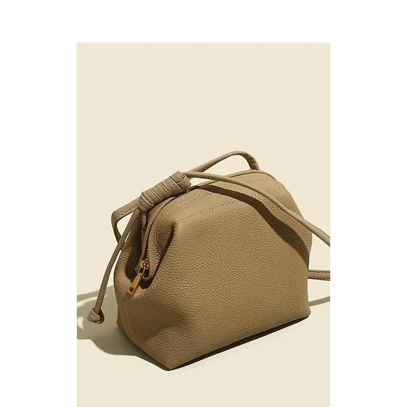 

Light Luxury High Quality First Layer Cowhide Lychee Grain Handbag For Women Casual Fashion Simple Single Shoulder Crossbody Bag