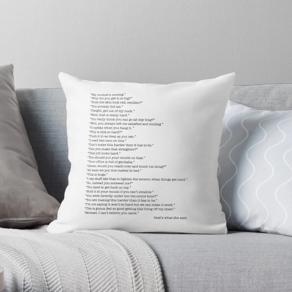 

Every That's What She Said From The Office Throw Pillow Rectangular Cushion Cover Pillowcase Sofa Pillow Cover