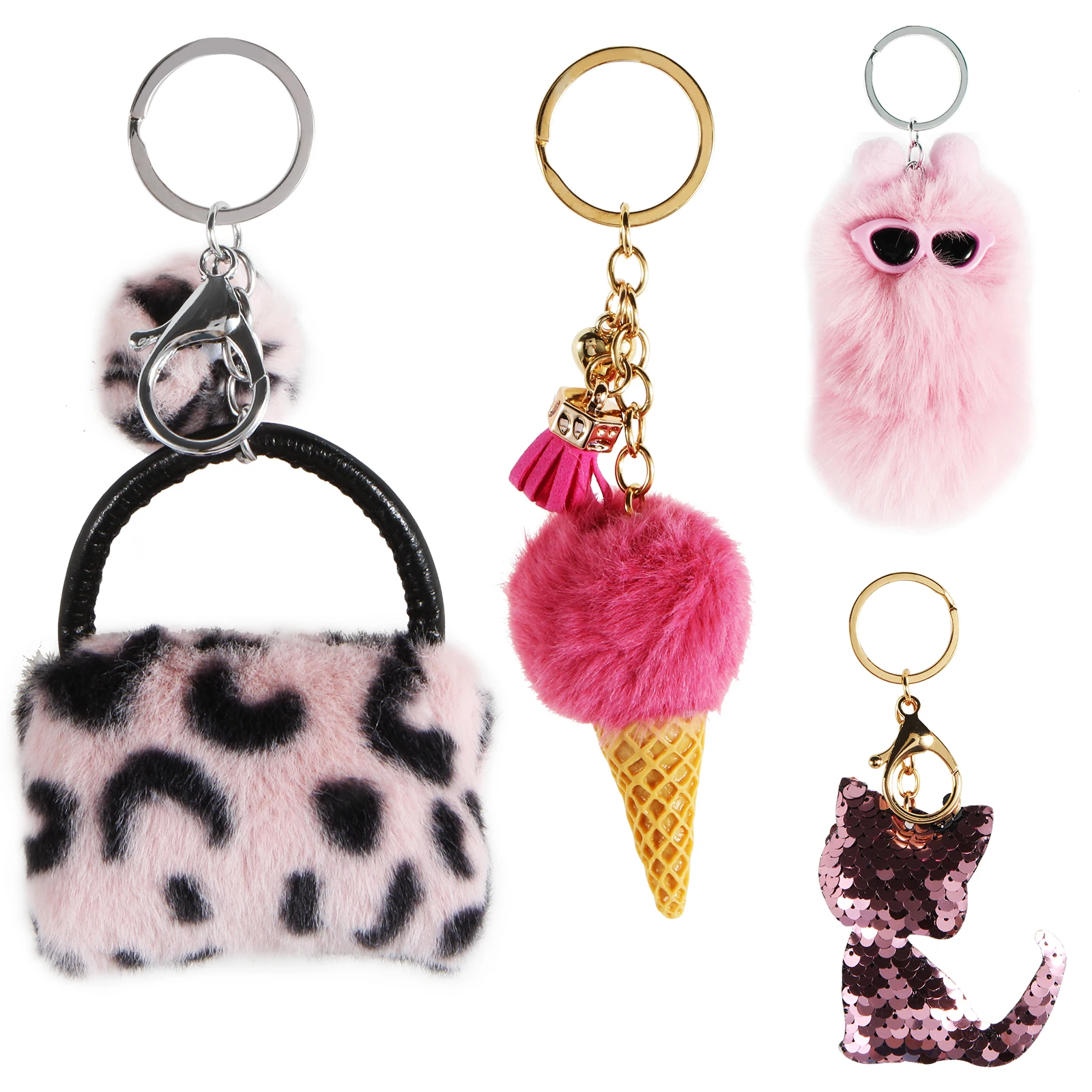 Qiiuuy 4 Pieces Cute Keychain Fluffy Faux Rabbit Fur Kawaii Keyring For Girls Womens Bag
Qiiuuy 4 Pieces Cute Keychain Fluffy Faux Rabbit Fur Kawaii Keyring For Girls Womens Bag
