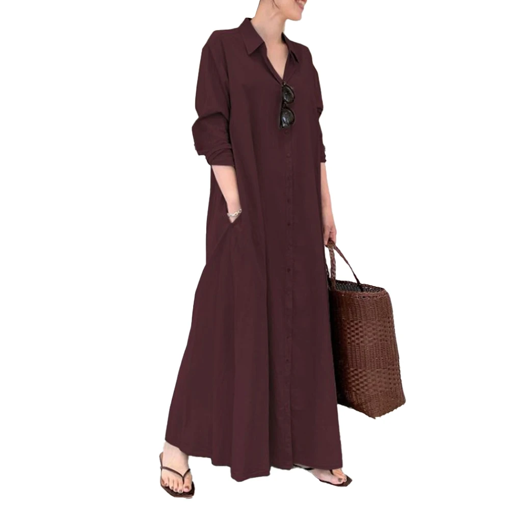 Loose Fit Linen Cotton Maxi Shirt Dress for Women Casual Button Up Kaftan Long Dress suitable for Autumn Season
Loose Fit Linen Cotton Maxi Shirt Dress for Women Casual Button Up Kaftan Long Dress suitable for Autumn Season