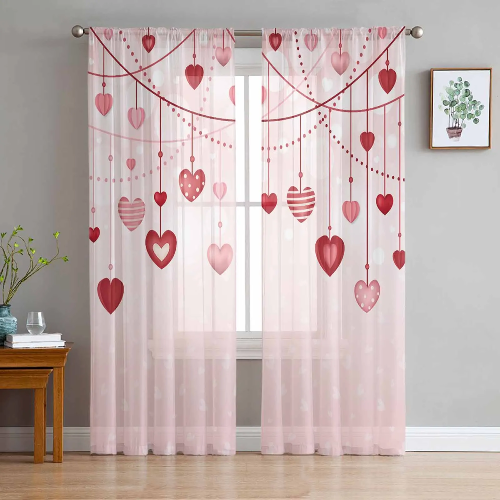 Valentine'S Day Love And Romance Tulle Voile Curtains for Bedroom Living Room Window Curtain Sheer Curtains Organza Drapes
Valentine'S Day Love And Romance Tulle Voile Curtains for Bedroom Living Room Window Curtain Sheer Curtains Organza Drapes