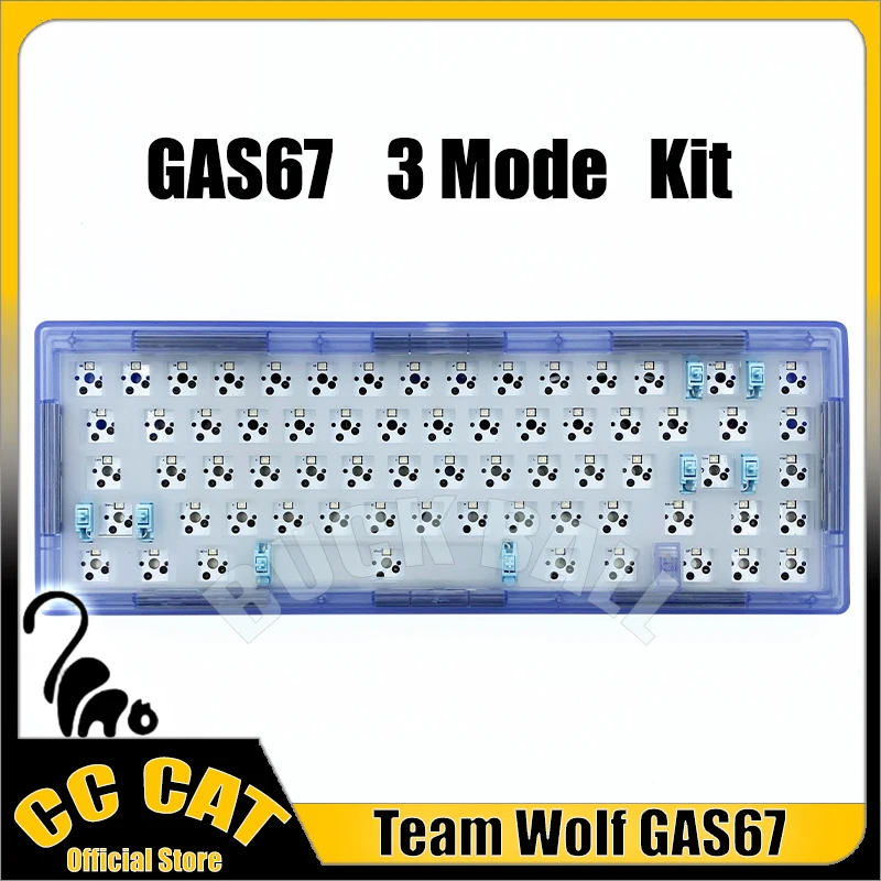 

Teamwolf GAS67 Mechanical Keyboard Kit Wired Keyboard Kit Transparent Shell RGB Backlight Hot-swap Gasket Gaming Keybords Kits