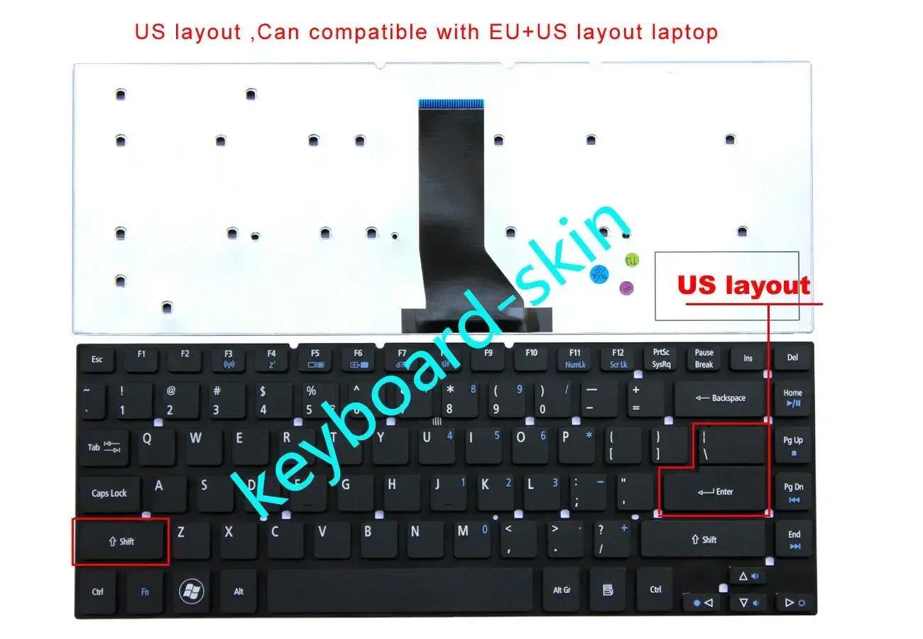 

US keyboard for acer E1-410G E1-422 E1-422G E1-430 E1-430G E1-432 E1-432G E1-470 E1-470G E1-470P E1-472 E1-472G 3830 No-frame
