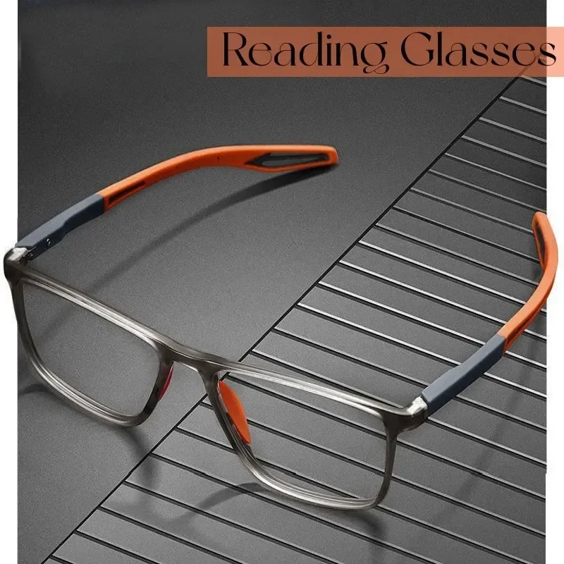 Lunettes de lecture anti-lumière bleue pour hommes et femmes, lunettes de sport ultralégères, lunettes de presbytie, lunettes optiques de vue de loin, dioptries à + 4.0, TR90 3