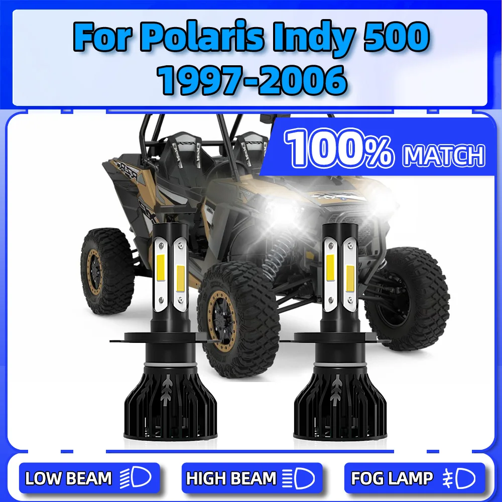 

H4 LED Headlight Bulbs 120W Auto Lights 20000LM Front Lights For Polaris Indy 500 1997-1999 2000 2001 2002 2003 2004 2005 2006