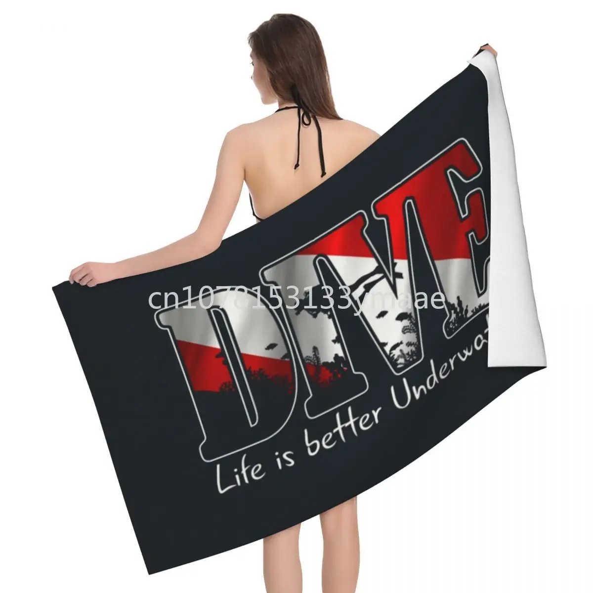 

Scuba Diving Beach Towel Quick Drying Life is Better underwater Super Soft Microfiber Pool Sauna Towels