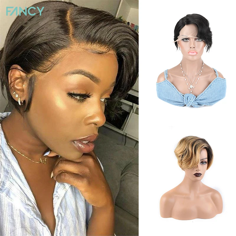 Fancy Short Pixie Cut Human Hair Wig With Bangs Brazilian Hair colored short wig Straight Short Pixie Cut Wig For Black Women
Fancy Short Pixie Cut Human Hair Wig With Bangs Brazilian Hair colored short wig Straight Short Pixie Cut Wig For Black Women