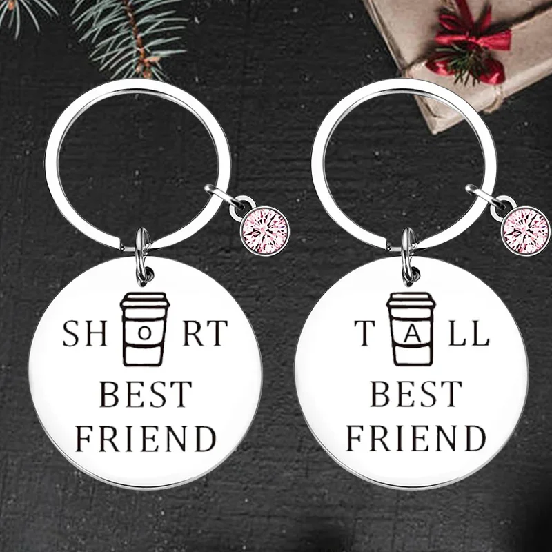 

Cute Best Friends Keychain Pendant Coffee lovers Jewelry Friendship Jewelry Key Chains Women Men Birthday Graduation Gifts