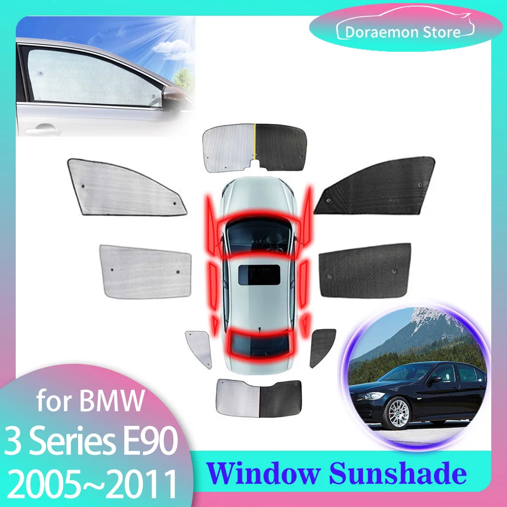 

Солнцезащитные очки с полным покрытием для BMW 3 серии E90 2005-2011 2006 2007 2008 2009 2010 316i 318i 320i, занавеска на лобовое стекло, задний козырек, коврик, автомобильные аксессуары