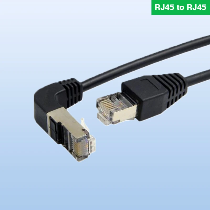 

0.5m 1m 2m 3m 5m Elbow Up & Down Angled Cat5e 8P8C STP Cat5 RJ45 Lan Ethernet Network Patch Cord to Straight Cable Angle RJ 45