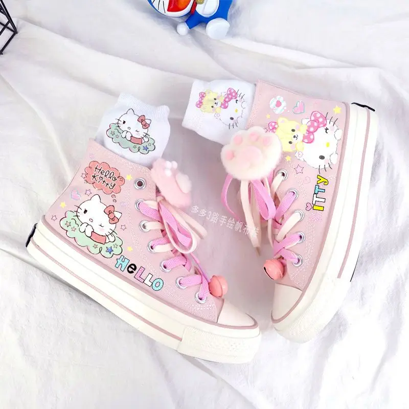 Новинка холщовые туфли Hellokitty Kawaii мультфильм японский высокий Топ граффити ручная роспись повседневная обувь для девочек подарок на день рождения
Новинка холщовые туфли Hellokitty Kawaii мультфильм японский высокий Топ граффити ручная роспись повседневная обувь для девочек подарок на день рождения