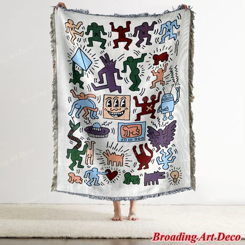 Разноцветное Хлопковое одеяло с абстрактным рисунком граффити, покрывало для дивана, кровати, коврик для пикника, домашний коврик для отдыха, декоративный настенный гобелен 
Разноцветное Хлопковое одеяло с абстрактным рисунком граффити, покрывало для дивана, кровати, коврик для пикника, домашний коврик для отдыха, декоративный настенный гобелен