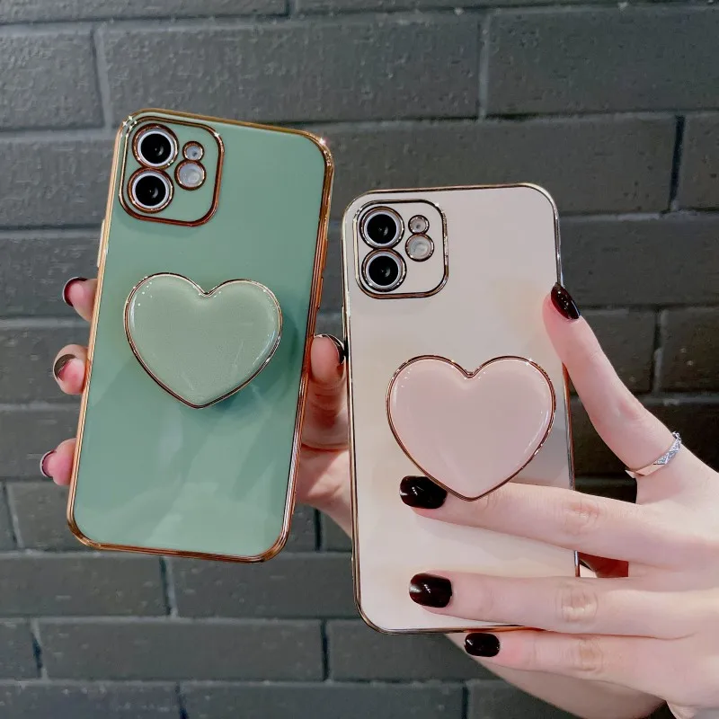 Korean Heart Holder Plating Shockproof Phone Case For iphone 15 13 14 12 11 Pro Max X XS XR 7 8 Plus SE 3 Anti-drop Soft Cover
Korean Heart Holder Plating Shockproof Phone Case For iphone 15 13 14 12 11 Pro Max X XS XR 7 8 Plus SE 3 Anti-drop Soft Cover