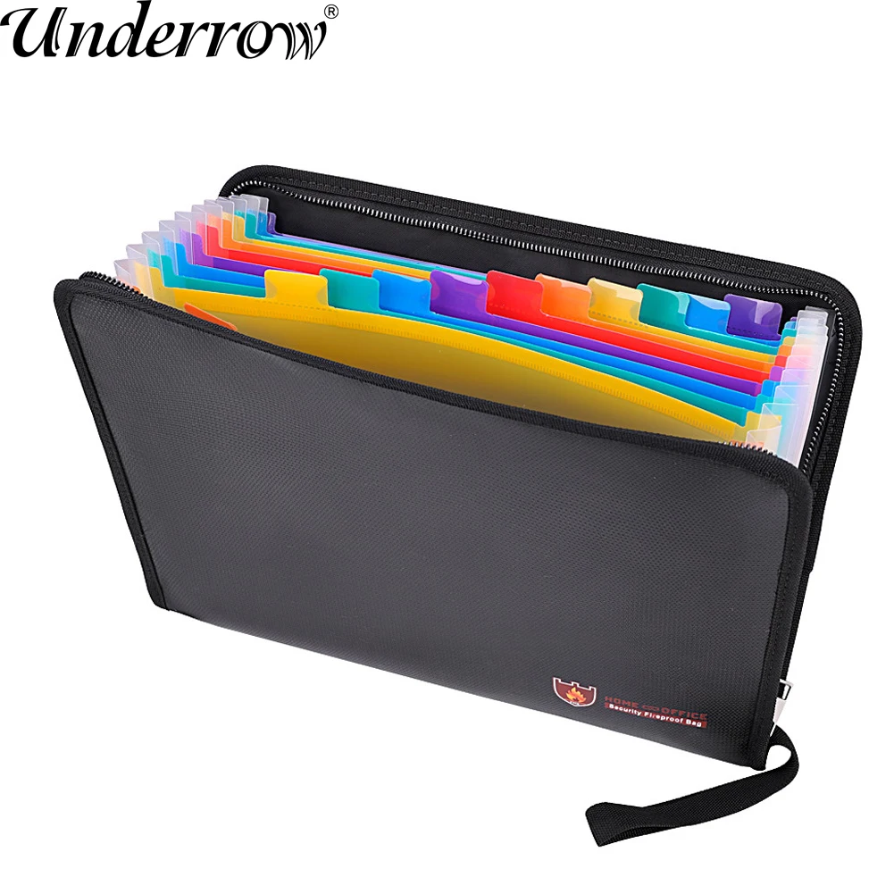 Portable Fireproof Water Resistant Document Bag Large Capacity Money File Folder Safe Bag with A4 Size 12 Pockets Zipper Closure
Portable Fireproof Water Resistant Document Bag Large Capacity Money File Folder Safe Bag with A4 Size 12 Pockets Zipper Closure