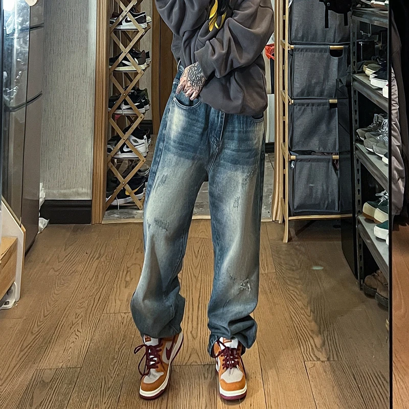 

Джинсы мужские прямые хлопковые, модные повседневные брюки из денима в классическом деловом стиле, Мягкие штаны, W219, весна-лето