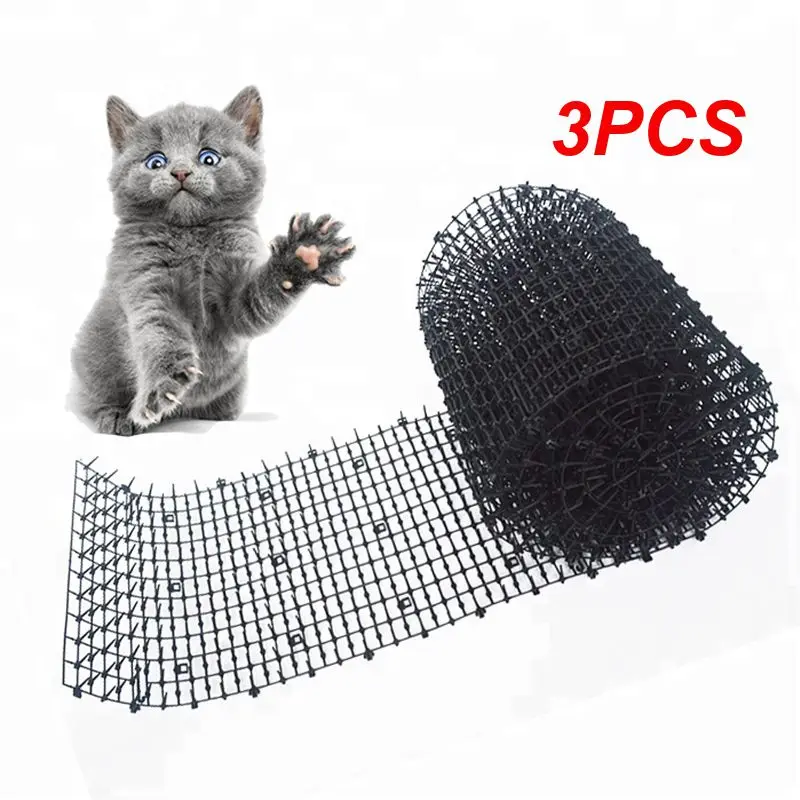 

3PCS Garden Cat Scat Mats Repellent Mat Safety Trees Skewer Prickle Strips Spikes Prevent Dog Cat Mesh Plastic Spike Pet