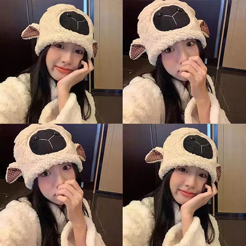 Lamb Wool Beanie Cartoon Cute Sheep Funny Hat Winter Faux Fur Hats For Women Girls Warm Skullies Beanies
Lamb Wool Beanie Cartoon Cute Sheep Funny Hat Winter Faux Fur Hats For Women Girls Warm Skullies Beanies