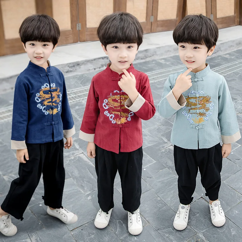 Yourqipao Autumn Red Clothing Tang Suit Embroidery Retro Outfit Long Sleeve Tops Pants Sets Chinese Traditional Hanfu for Boys
Yourqipao Autumn Red Clothing Tang Suit Embroidery Retro Outfit Long Sleeve Tops Pants Sets Chinese Traditional Hanfu for Boys