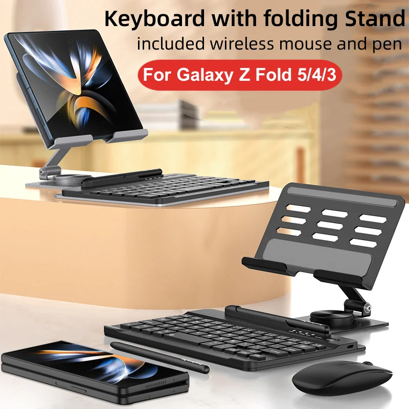 Wireless Keyboard and Mouse For Samsung Galaxy Z Fold 5 4 3 2 Tab Tablet Bluetooth-compatible Keyboard Rotating Folding Stand
Wireless Keyboard and Mouse For Samsung Galaxy Z Fold 5 4 3 2 Tab Tablet Bluetooth-compatible Keyboard Rotating Folding Stand