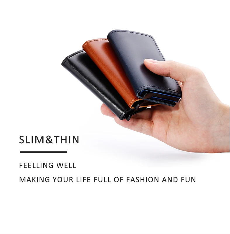 

Anti-theft RFID Slimjack Wallet with Cash Strap Aluminum Box Credit Card Holder Travel Bag For Men Woman Smart Purse Gift