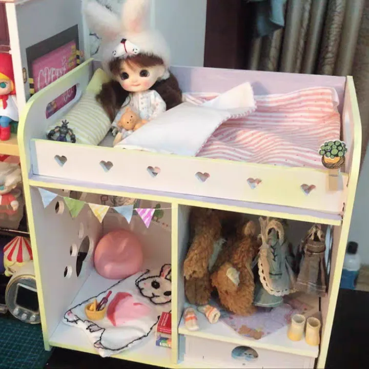 Ob11 Baby Bed 17Cm Bjd Doll Cute Bunk Bed With Hanger Drawer For 1/12 Bjd Doll Dollhouse Furniture Accessories DIY Toys
Ob11 Baby Bed 17Cm Bjd Doll Cute Bunk Bed With Hanger Drawer For 1/12 Bjd Doll Dollhouse Furniture Accessories DIY Toys