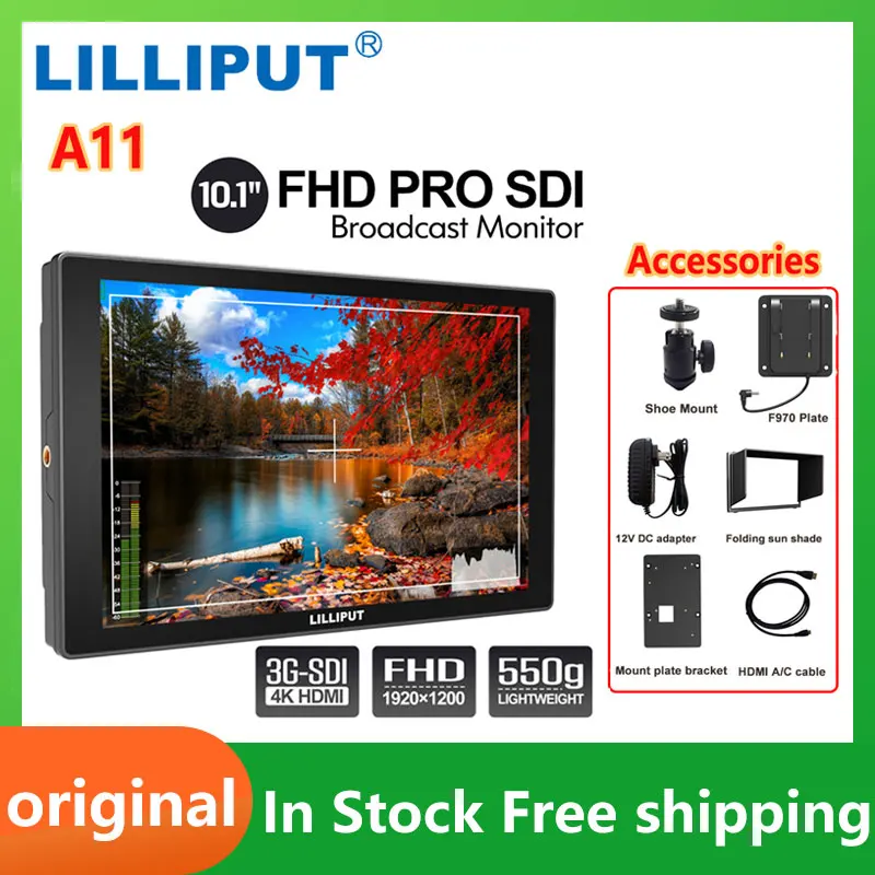 Монитор полевой Lilliput A11 10,1 дюйма 1920x1200p 4K DSLR Full HD 3G-SDI HDMI совместимый с IPS камерой монитор для видеосъемки
Монитор полевой Lilliput A11 10,1 дюйма 1920x1200p 4K DSLR Full HD 3G-SDI HDMI совместимый с IPS камерой монитор для видеосъемки