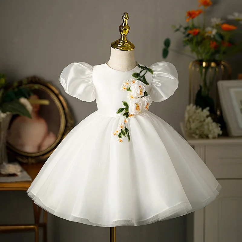 

Children Elegant Birthday Baptism Princess Ball Gown Flower Girl Wedding Evening Party Performance Dresses y1235