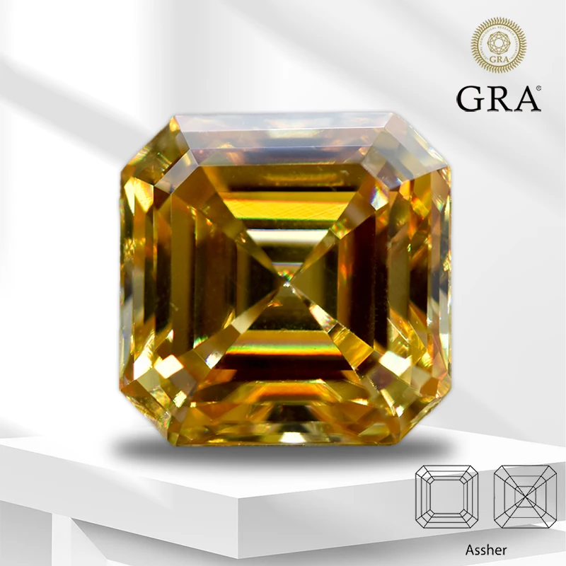 Moissanite Stone Champagne Asscher Cut Lab Grown Diamond for Advanced Jewelry Making Materials with Comes with GRA Certificate
Moissanite Stone Champagne Asscher Cut Lab Grown Diamond for Advanced Jewelry Making Materials with Comes with GRA Certificate