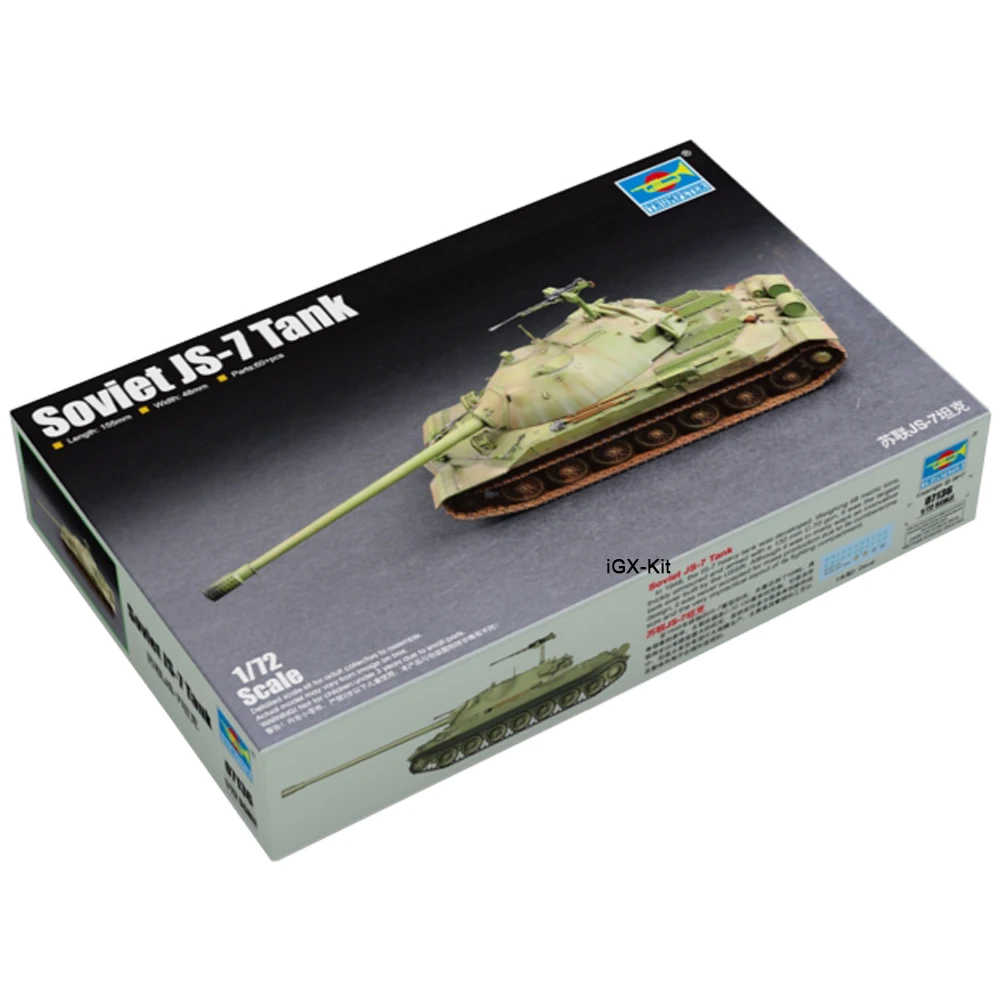 Trumpeter масштаб 07136, масштаб 1/72, советский тяжелый танк JS-7, Детская Военная коллекционная игрушка-хобби, пластиковая сборка, набор строительных моделей 
Trumpeter масштаб 07136, масштаб 1/72, советский тяжелый танк JS-7, Детская Военная коллекционная игрушка-хобби, пластиковая сборка, набор строительных моделей