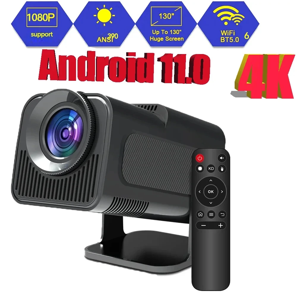 

HY320 4K Projector 4k Android Smart Native 1080P 390ANSI Dual Wifi6 BT5.0 1920*1080P Cinema portable Projetor upgrated HY300