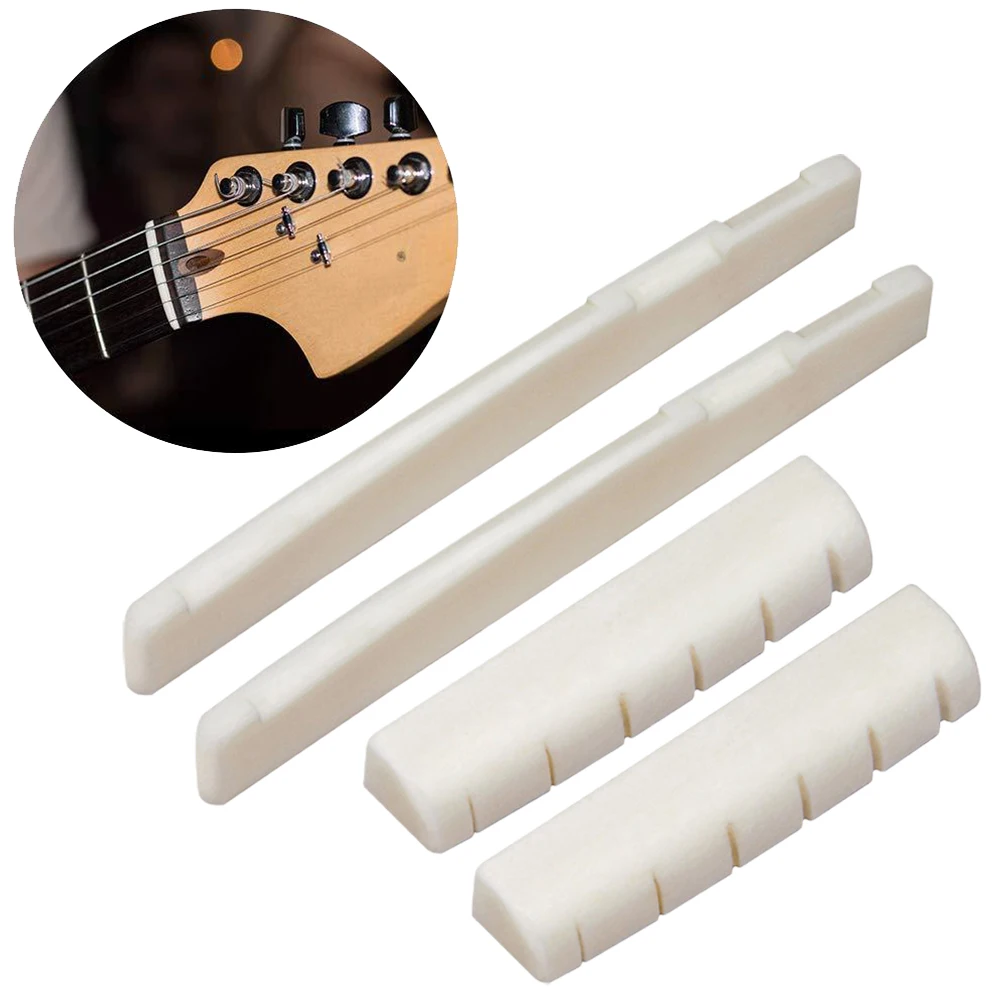 2 Sets Of 4 Pcs 6 String Acoustic Guitar Bone Bridge Saddle 72mm And Nut 43mm Bone Guitar Nuts Guitar Parts Accessories
2 Sets Of 4 Pcs 6 String Acoustic Guitar Bone Bridge Saddle 72mm And Nut 43mm Bone Guitar Nuts Guitar Parts Accessories