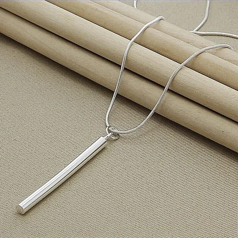 CHUANGCHENG 925 Sterling Silver Round Pillar Pendant Necklace Snake Chain Fashion Jewelry
CHUANGCHENG 925 Sterling Silver Round Pillar Pendant Necklace Snake Chain Fashion Jewelry