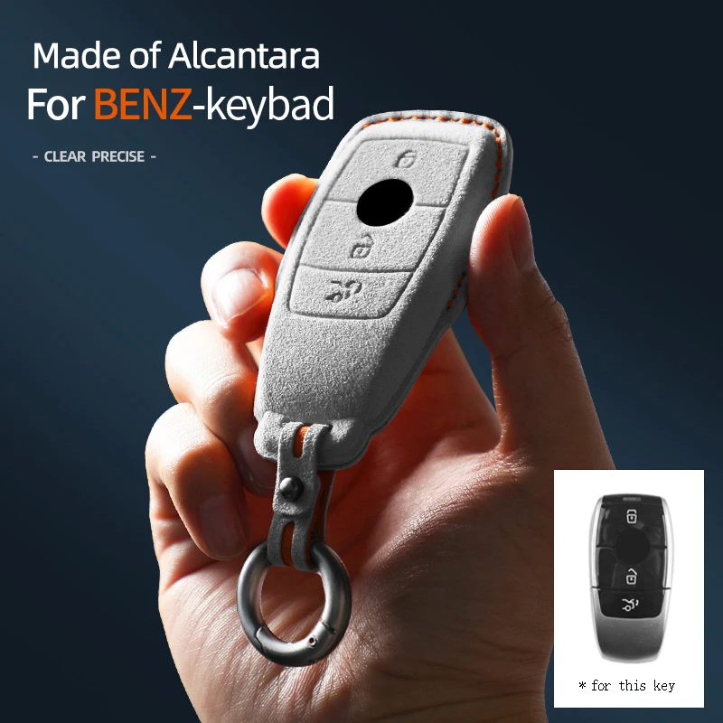 

Alcantara Car Key Case Cover For Mercedes Benz W176 W177 W205 W206 W212 W213 W222 W223 W167 W463 X166 A C E S G CLS GLC SL Class