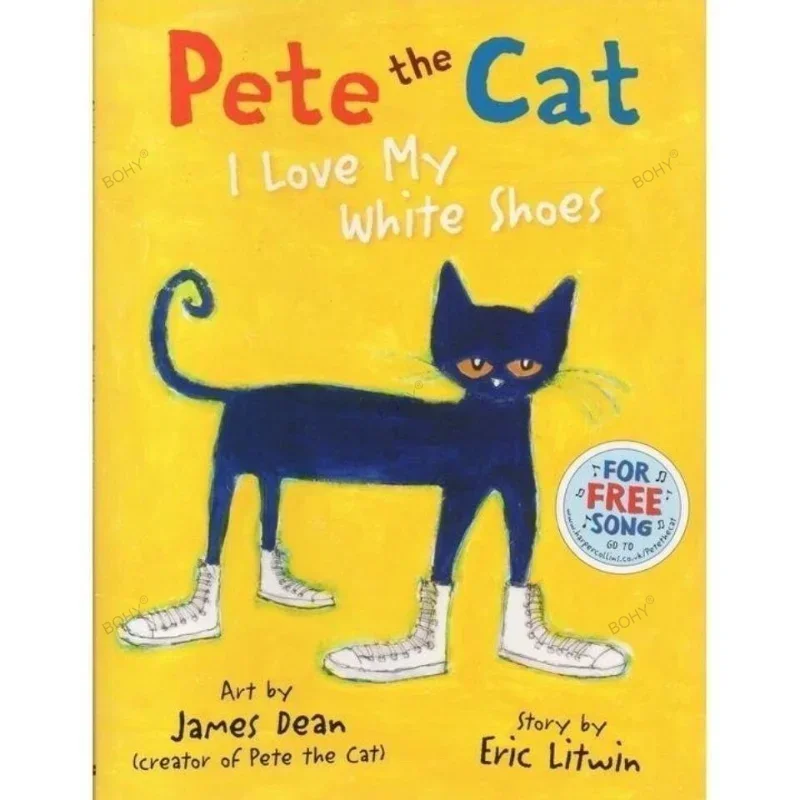 

Pete The Cat I Love My White Shoes, книга с картинками на английском языке для детей, Раннее Обучение, начальная школа, просвещение, чтение на ночь
