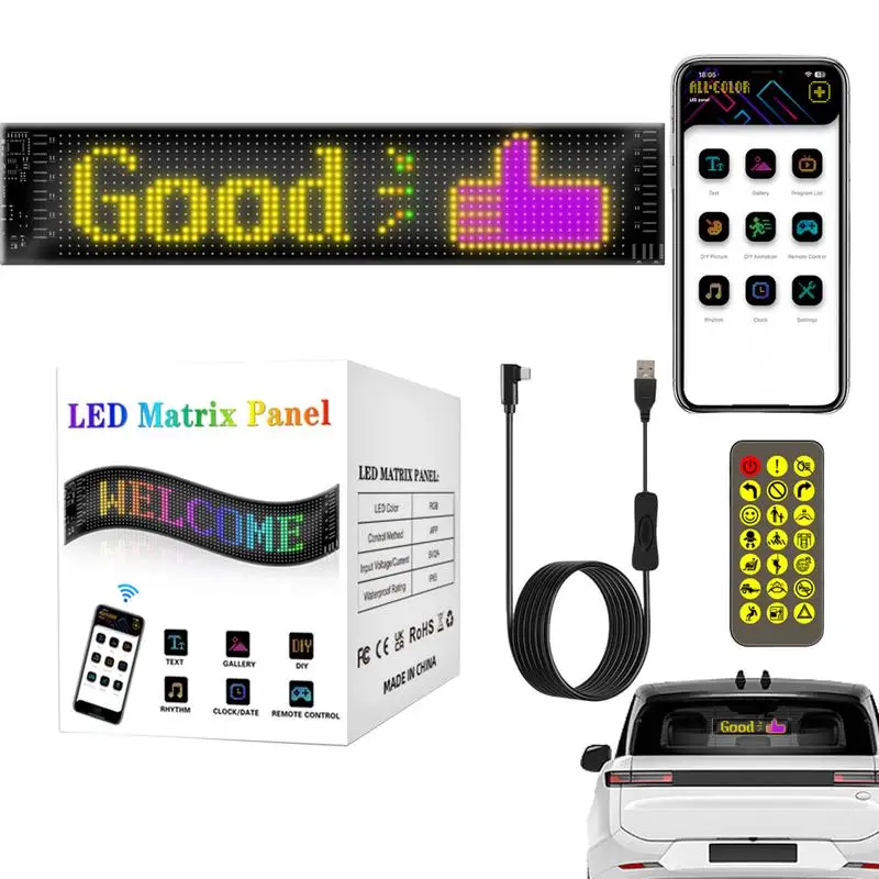 

LED Car Display Sign Advertising LED Signs Animation Message Scrolling Sign For Car Store Holiday Wireless APP Control Car