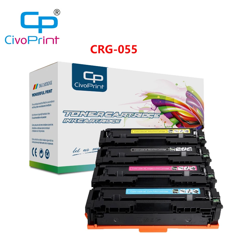 

Civoprint 4 colors crg055 CRG-055 Toner Cartridge Replacement for Canon i-SENSYS LBP663Cdw LBP664Cx MF742Cdw with chip