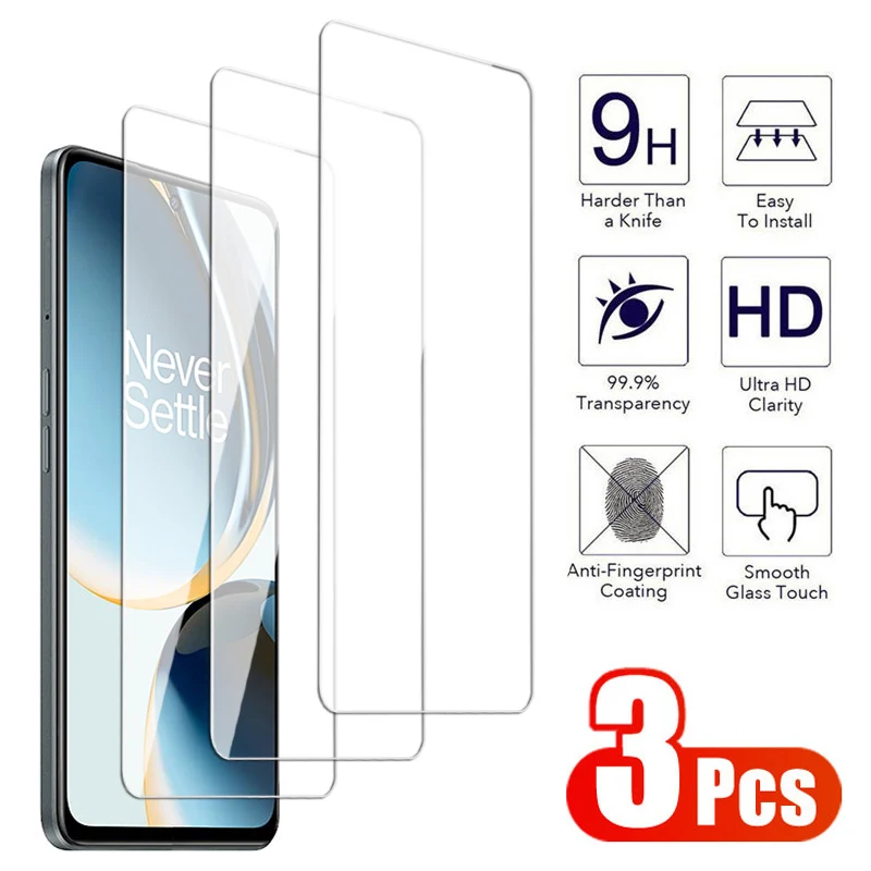 

3Pcs Tempered Glass For Oneplus 8T 9 10T 10R Ace 2V Screen Protector Nord CE 2 3 Lite 2T N10 N20 N30 N100 N200 N300 Safety Film