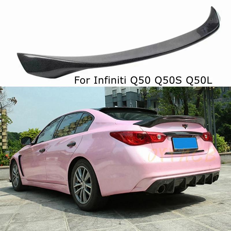 

For Infiniti Q50 Q50S Q50L RS Style Carbon fiber / FRP Rear Spoiler Trunk wing 2014 -2020