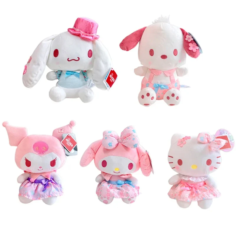 

Kawaii Sanrio Anime Hobby My Melody Kuromi Cinnamoroll Hello Kitty Peach Blossom Series Plush Doll Pillow Birthday Present